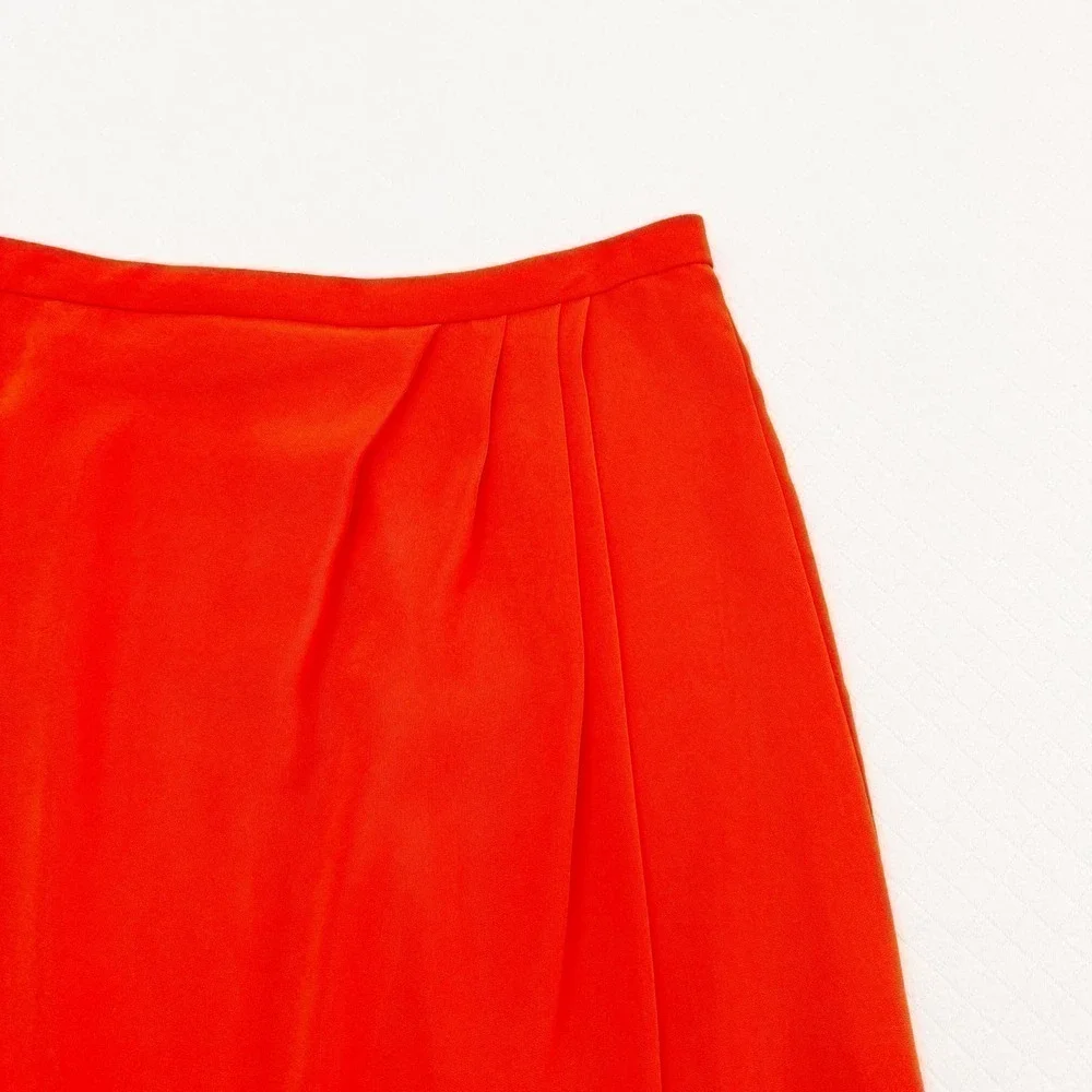 J. Crew Ruched Detail Pencil Skirt Orange Size 8 Mint